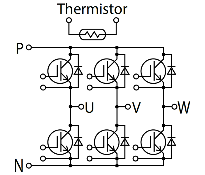 6MBI150VX-120-50 Circuit Diagram